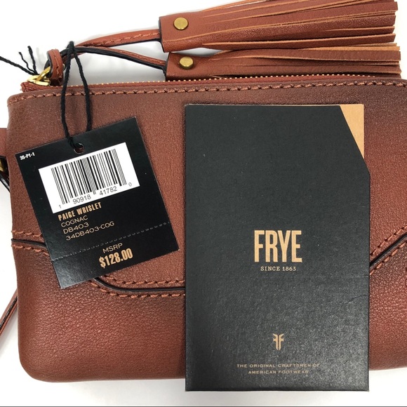 Frye NWT Paige Leather Wristlet Cognac Brown - Picture 6 of 8